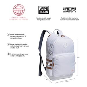 adidas Classic 3S 4 Backpack, White/Onix Grey/Rose Gold, One Size