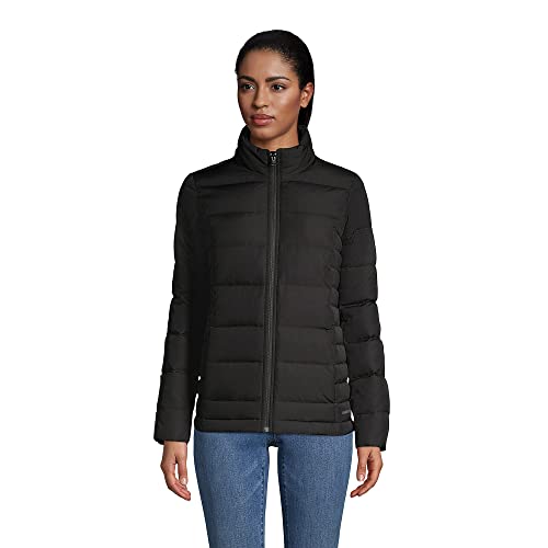 Lands' End Womens Puffer Down Jacket Black Regular Medium