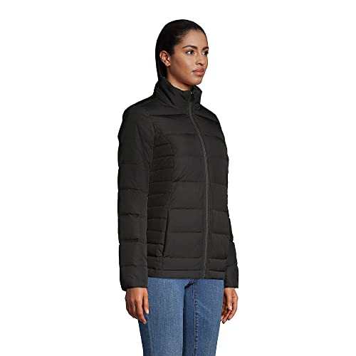 Lands' End Womens Puffer Down Jacket Black Regular Medium