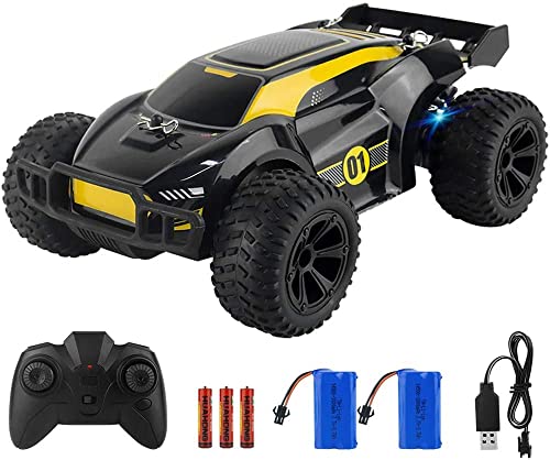 Remote Control Car for Kids 1:22 Scale 2.4GHz High Speed Toy Car Gift with 2 Rechargeable Battery and Lights Electric Toy Car for 4-7 8-12 Year Old Boys Girls Indoor Outdoor Playing