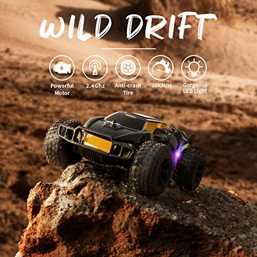 Remote Control Car for Kids 1:22 Scale 2.4GHz High Speed Toy Car Gift with 2 Rechargeable Battery and Lights Electric Toy Car for 4-7 8-12 Year Old Boys Girls Indoor Outdoor Playing