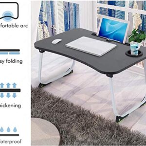 MGsten XXL Bed Table, Extra Large Portable Lap Desk with Cup Holder, Foldable Desk for Bed with Storage Drawer, Ergonomic Standing Lap Table Tray for Student Adult in Sofa(26.8”x18.2”x10.6”)