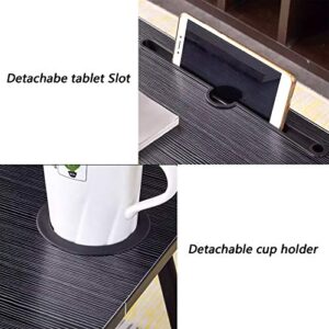 MGsten XXL Bed Table, Extra Large Portable Lap Desk with Cup Holder, Foldable Desk for Bed with Storage Drawer, Ergonomic Standing Lap Table Tray for Student Adult in Sofa(26.8”x18.2”x10.6”)