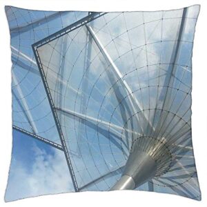 lesgaulest throw pillow cover (24x24 inch) - roof plexiglas modern architecture sun baluer sky