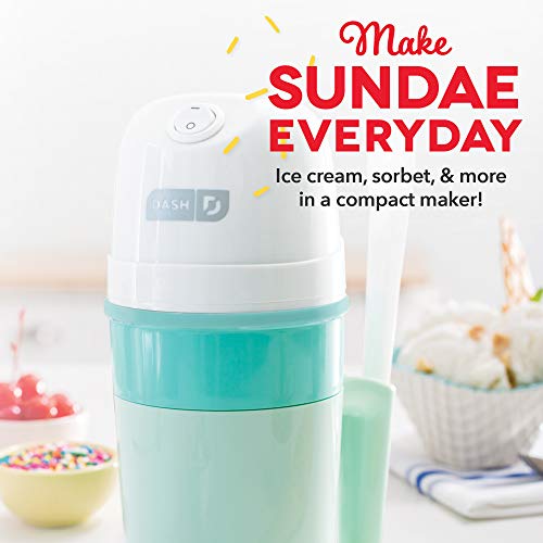 Dash My Pint Electric Ice Cream Maker Machine & Recipe Book 0.4qt - Aqua & DMS001SL Mini Maker Electric Round Griddle, with Indicator Light + Included Recipe Book, Silver