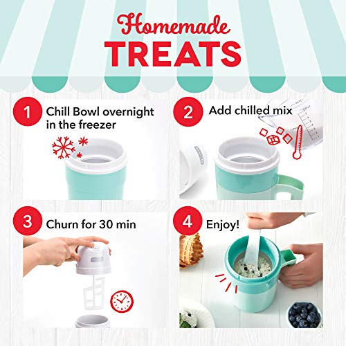 Dash My Pint Electric Ice Cream Maker Machine & Recipe Book 0.4qt - Aqua & Mini Maker: The Mini Waffle Maker Machine - Silver