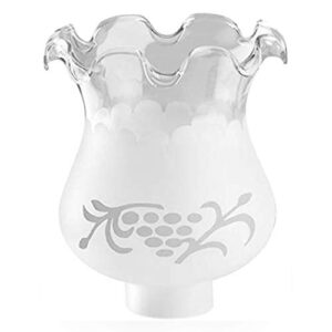 ohlectric frosted glass lamp shade - hand blown etched light shade - etched grape design - features 1-5/8-inch fitter - replacement shade for outdated or broken glassware - easy to fix - ol-39162