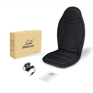 Snailax Massage Seat Cushion - Back Massager with Heat, 6 Vibration Massage Nodes & 2 Heat Levels, Massage Chair Pad for Home Office Chair