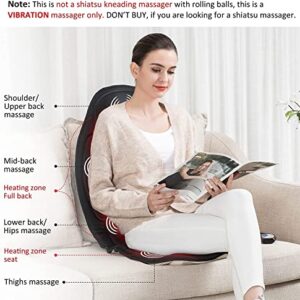 Snailax Massage Seat Cushion - Back Massager with Heat, 6 Vibration Massage Nodes & 2 Heat Levels, Massage Chair Pad for Home Office Chair