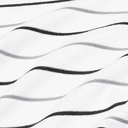 Amazon Basics 100% Cotton Kitchen Dish Cloths, 12 x 12-Inch, Absorbent Durable Ringspun Cloth - 8-Pack, Black Stripe