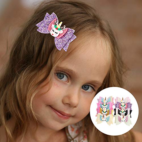 Minkissy Decorative Hair Clips 8Pcs Bow Hair Clips Christmas Reindeer Glitter Hairpins Sequins Barrettes Alligator Clips Girls Hair Accessories Girl Hair Clips