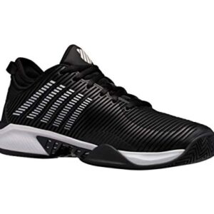 K-Swiss Men's Hypercourt Supreme Tennis Shoe, Black/White, 10.5 M