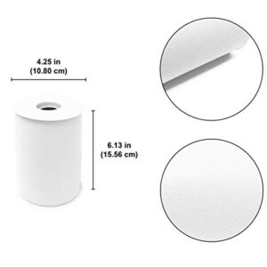 Craft And Party, Tulle Fabric Roll 6" by 100 Yards (300 ft) White Fabric Tulle Spool for DIY Tutu Bow, Wedding and Decoration. Value Pack. (White)