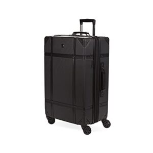 swissgear 7739 hardside luggage trunk with spinner wheels, black, checked-large 26-inch