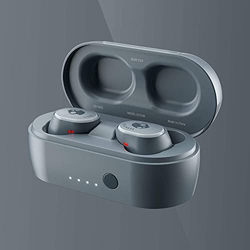 Skullcandy Sesh Evo In-Ear Wireless Earbuds, 24 Hr Battery, Microphone, Works with iPhone Android and Bluetooth Devices - Chill Grey