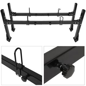 ECCPP Adjustable Van Ladder Rack Hightop 2 Bars Roof Rack fit for 96-18 for Chevy Express with Rain Gutters Heavy-Duty Steel Pickup Truck Ladder Rack 700Lb Universal Lumber Utility