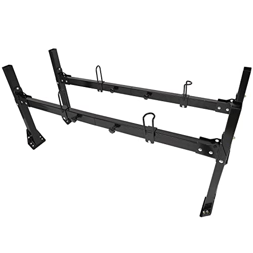 ECCPP Adjustable Van Ladder Rack Hightop 2 Bars Roof Rack fit for 96-18 for Chevy Express with Rain Gutters Heavy-Duty Steel Pickup Truck Ladder Rack 700Lb Universal Lumber Utility