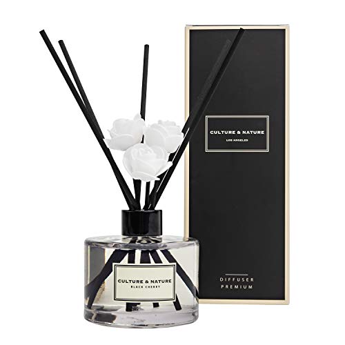 CULTURE & NATURE Reed Diffuser 6.7 oz (200ml) Black Cherry Scented Reed Diffuser Set