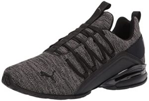 puma men's axelion running shoe, multi black-castlerock, 10