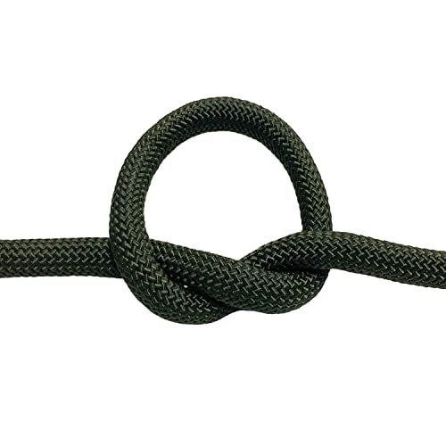 YUZENET Braided Polyester Arborist Rigging Rope (3/8 inch X 100 feet) High Strength Outdoor Rope for Rock Climbing Hiking Camping Swing, ArmyGreen