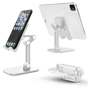 MARBLEFY Custom phone stand, Fully Foldable Phone Holder for Desk, compatable with all ipad iphone 11 xr xs max pro x 8 7 6 Samsung all phones