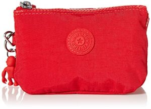 kipling women’s creativity small pouch, versatile cosmetics kit, lightweight nylon travel organizer, red rouge