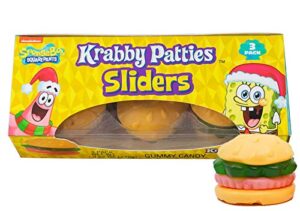 giant gummy krabby patties candy, spongebob burger sliders, 9.52 ounce