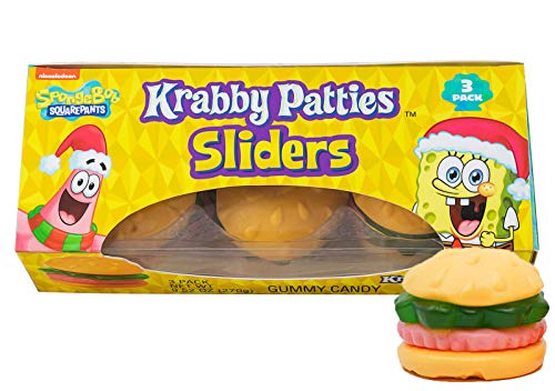 Giant Gummy Krabby Patties Candy, SpongeBob Burger Sliders, 9.52 Ounce