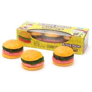 Giant Gummy Krabby Patties Candy, SpongeBob Burger Sliders, 9.52 Ounce