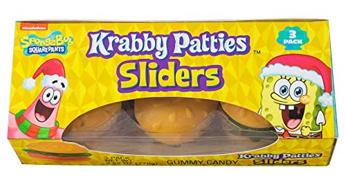 Giant Gummy Krabby Patties Candy, SpongeBob Burger Sliders, 9.52 Ounce