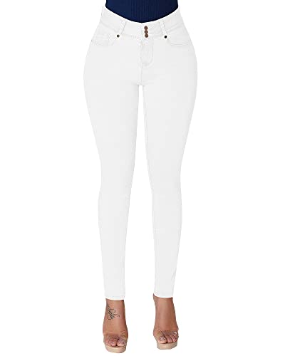 roswear Womens High Waisted Stretch Skinny Jeans White Medium