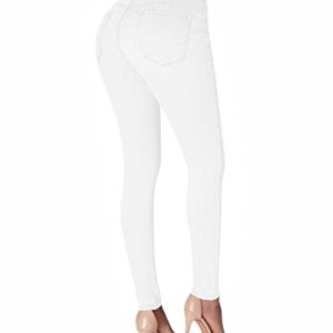 roswear Womens High Waisted Stretch Skinny Jeans White Medium