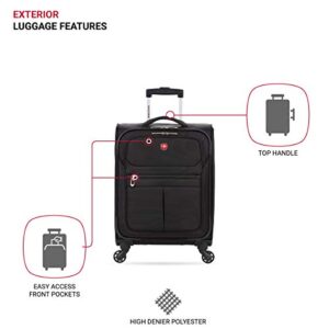 SwissGear 4010 Softside Luggage with Spinner Wheels, Black, Carry-On 18-Inch