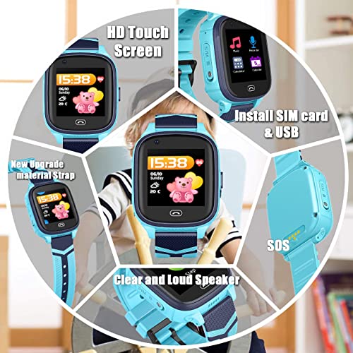 SG Latest Smartwatch for Kids 4G Smart Watch for Children GPS Tracker Kids Monitoring Voice Video Chat SOS Alarm Fitness Tracker Waterproof Phone Watch HD Screen Android iOS Best for Boys