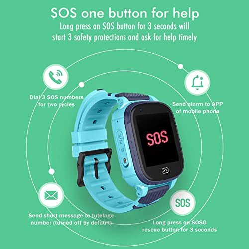 SG Latest Smartwatch for Kids 4G Smart Watch for Children GPS Tracker Kids Monitoring Voice Video Chat SOS Alarm Fitness Tracker Waterproof Phone Watch HD Screen Android iOS Best for Boys