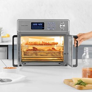 Kalorik 26 QT Digital Maxx Air Fryer Oven with 7 Accessories, Roaster, Broiler, Rotisserie, Dehydrator, Oven, Toaster, Pizza Oven and Slow Cooker. Includes Cookbook. Sears up to 500⁰F. Extra Large Capacity, All in One Appliance. Stainless Steel. AFO 47269