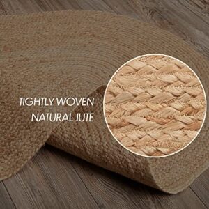 VHC Brands Oval Jute Fiber Welcome Mat, Non Slip Area Rug, Natural, 20x30