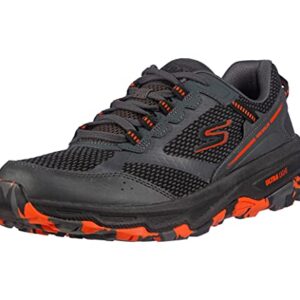 Skechers Men's GOrun Altitude-Trail Running Walking Hiking Shoe with Air Cooled Foam Sneaker, Charcoal/Orange/Black, 13