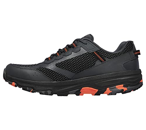 Skechers Men's GOrun Altitude-Trail Running Walking Hiking Shoe with Air Cooled Foam Sneaker, Charcoal/Orange/Black, 13