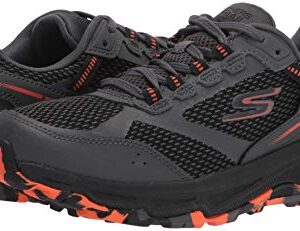 Skechers Men's GOrun Altitude-Trail Running Walking Hiking Shoe with Air Cooled Foam Sneaker, Charcoal/Orange/Black, 13