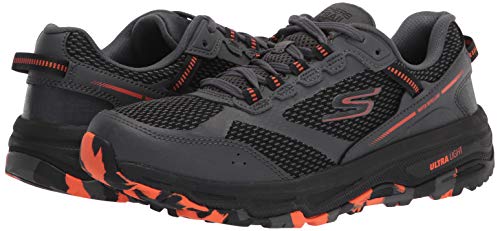 Skechers Men's GOrun Altitude-Trail Running Walking Hiking Shoe with Air Cooled Foam Sneaker, Charcoal/Orange/Black, 13