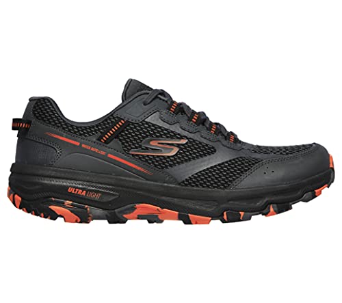 Skechers Men's GOrun Altitude-Trail Running Walking Hiking Shoe with Air Cooled Foam Sneaker, Charcoal/Orange/Black, 13