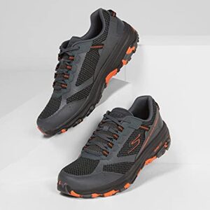 Skechers Men's GOrun Altitude-Trail Running Walking Hiking Shoe with Air Cooled Foam Sneaker, Charcoal/Orange/Black, 13