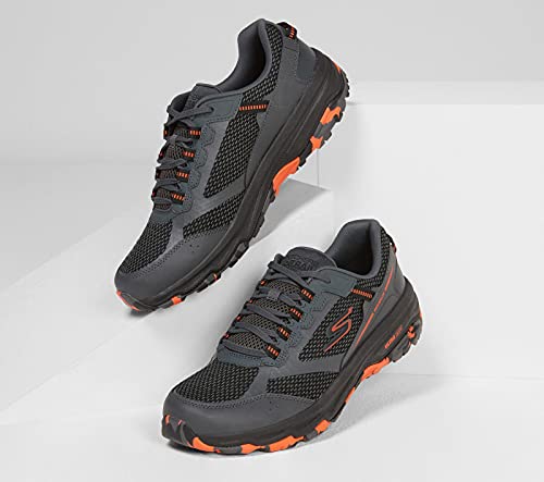 Skechers Men's GOrun Altitude-Trail Running Walking Hiking Shoe with Air Cooled Foam Sneaker, Charcoal/Orange/Black, 13