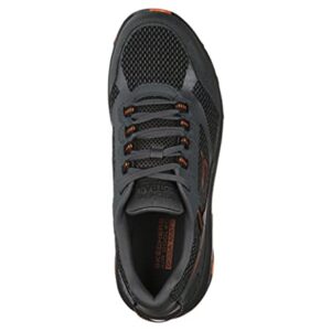 Skechers Men's GOrun Altitude-Trail Running Walking Hiking Shoe with Air Cooled Foam Sneaker, Charcoal/Orange/Black, 13