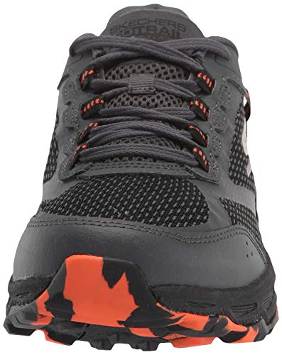 Skechers Men's GOrun Altitude-Trail Running Walking Hiking Shoe with Air Cooled Foam Sneaker, Charcoal/Orange/Black, 13