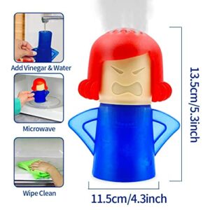 Abnaok Angry Mom Microwave Cleaner and Chilly Mama Fridge Deodoriser 2PCS Easily Clean in Minutes for Home or Office with English Manual