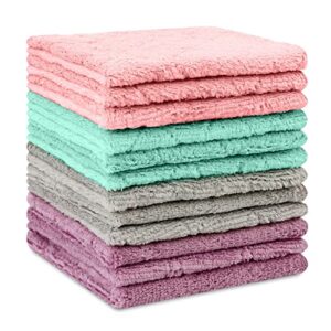 microfiber cleaning cloth - 12 pack kitchen towels - double-sided microfiber towel lint free highly absorbent multi-purpose dust and dirty cleaning supplies for kitchen car cleaning 12