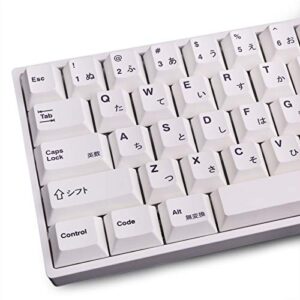 gliging 135 keys pbt japanese keycaps cherry profile dye-sub white theme minimalist style suitable for mechanical keyboard
