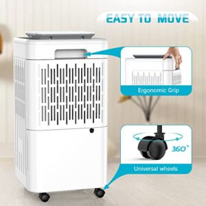 LUKO 2000 Sq. Ft Dehumidifiers for Large Room and Basements, 30 Pints Dehumidifier with Drain Hose, Auto or Manual Drainage, 0.528 Gallon Water Tank, Auto Defrost, Dry Clothes Function, 24H Timer (white)